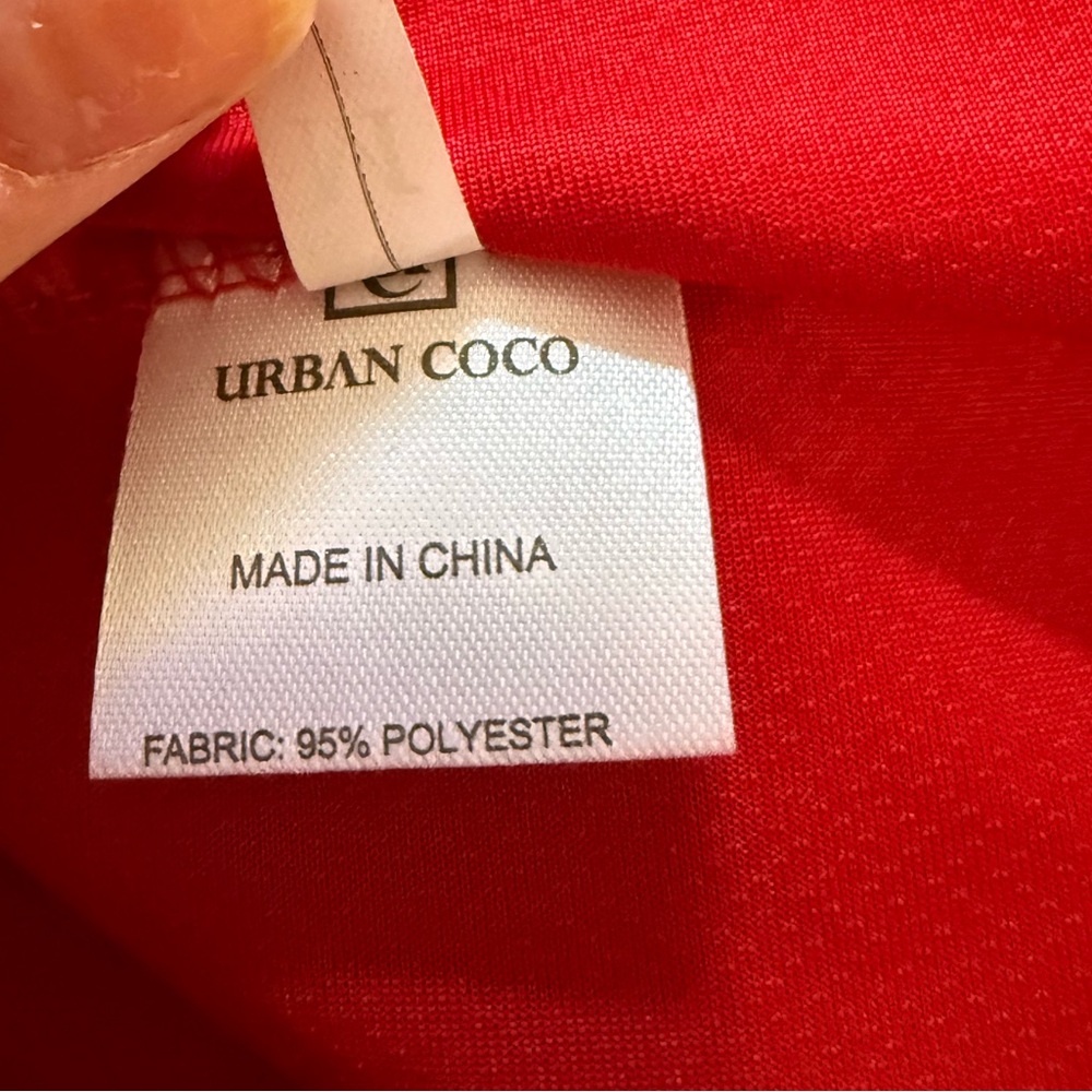 Urban CoCo Women's Red Midi Skirt Flared Casual High Waisted Skirt size medium - Picture 8 of 10